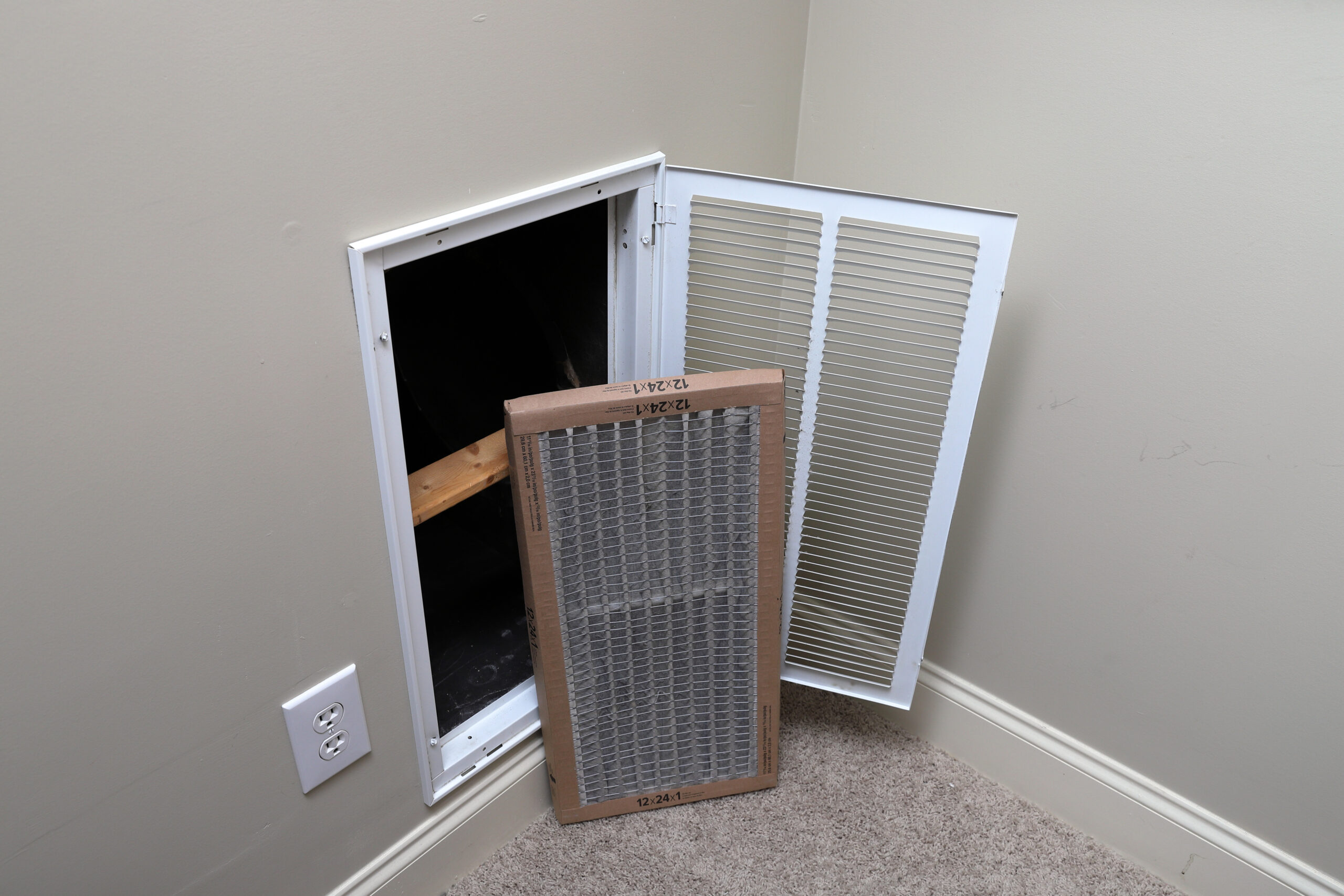 Removing dirty air filters from home